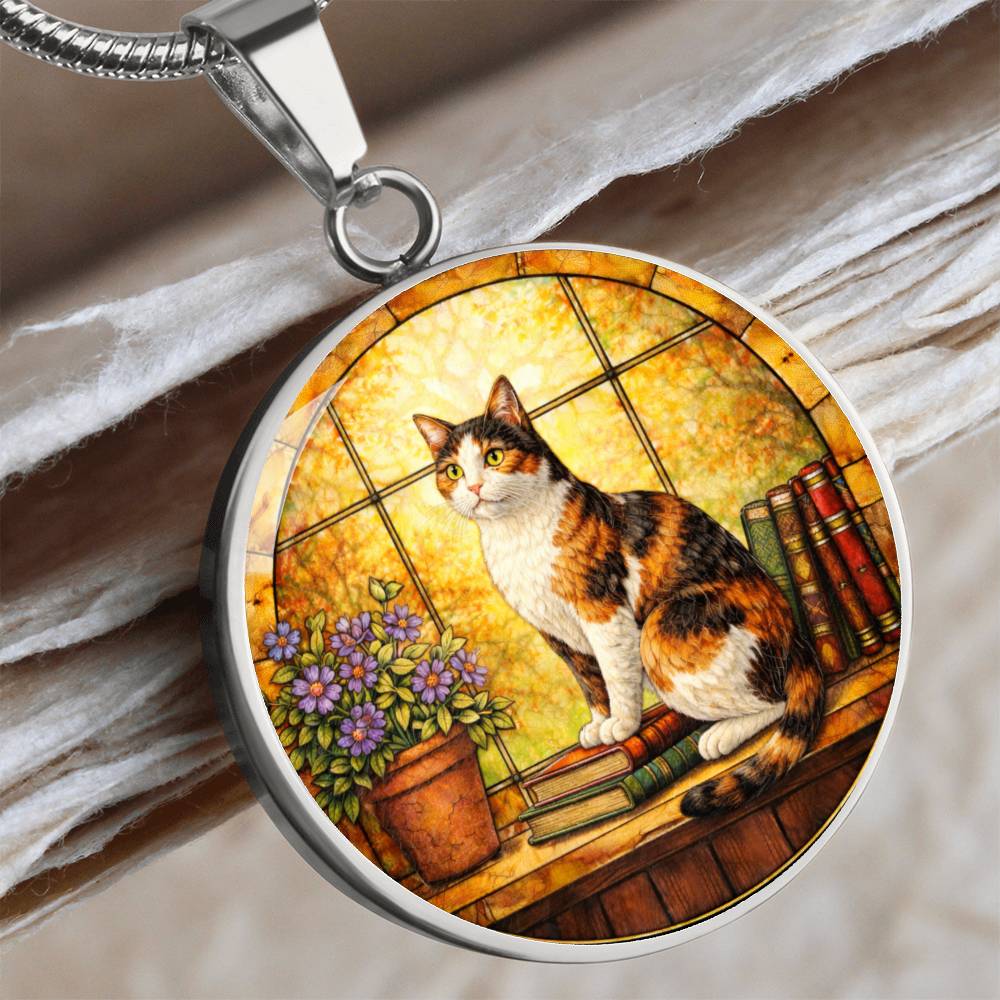 Cat Necklace with Engraved Pendant, Personalized Pet Jewelry, Unique Cat Lover Gift, Custom Photo Necklace, Keepsake with Optional Engraving