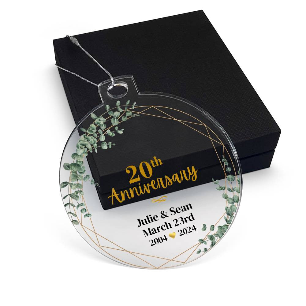 20th Wedding Anniversary Ornament