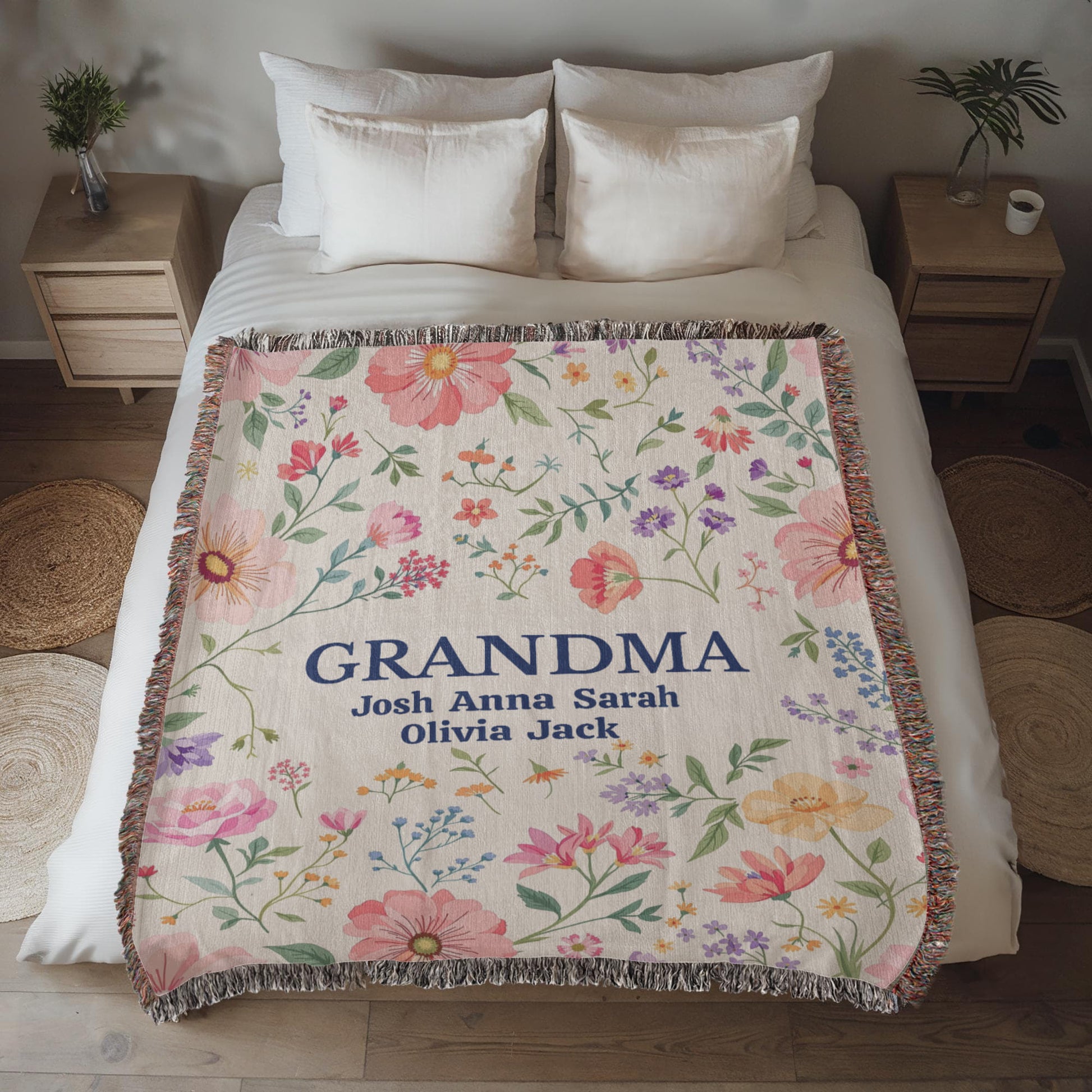 Heirloom Artwork Woven Blanket (Portrait)-[Heartfelt Family Gift]