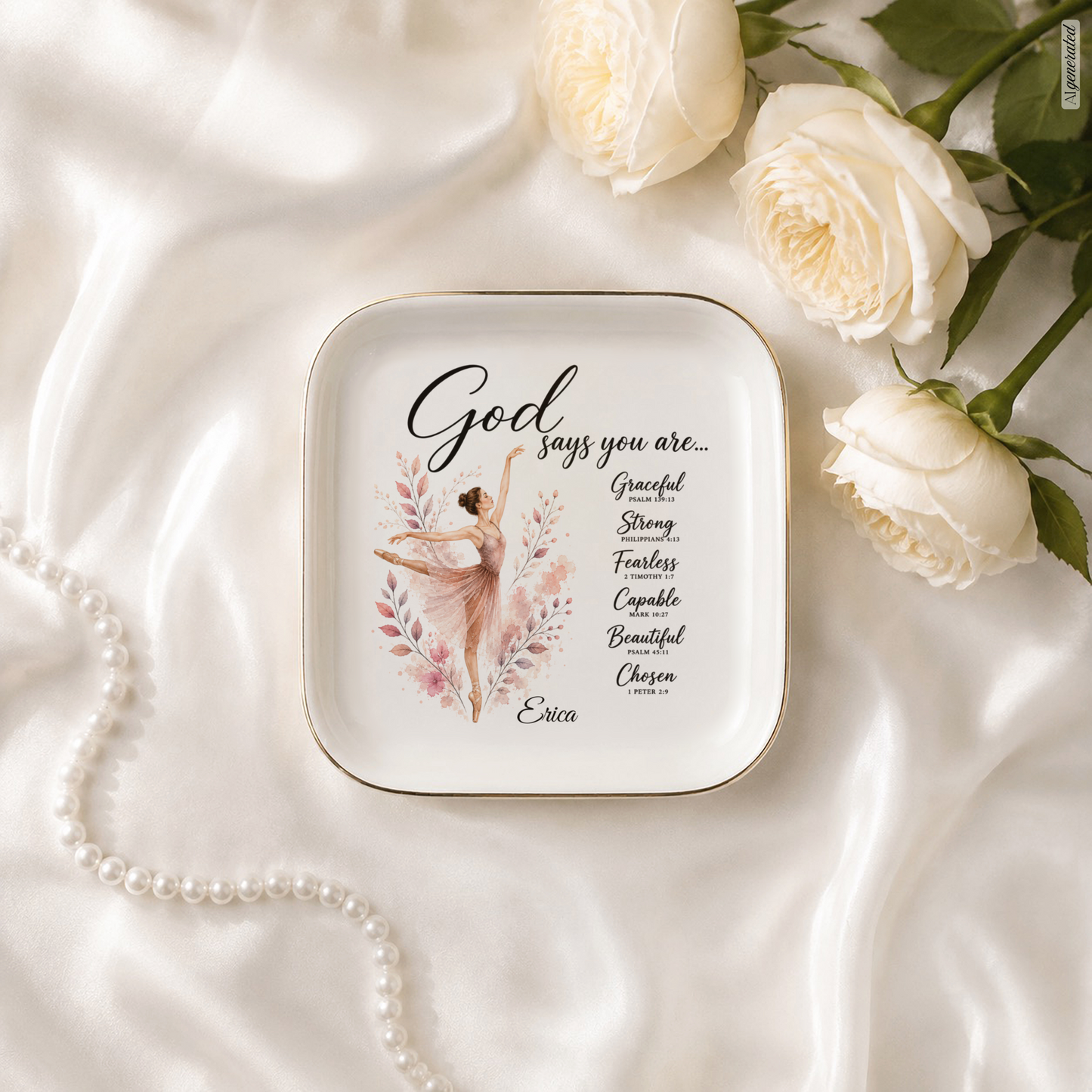 Dance Christian Jewelry Dish Trinket Tray