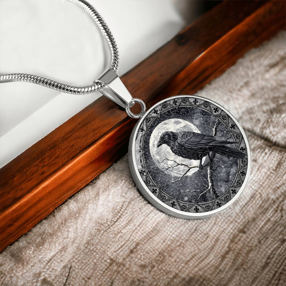 Black Crow Necklace, Personalized Engraved Jewelry, Raven Keychain, Gothic Gift, Unique Pendant, Spiritual Keepsake, Customizable