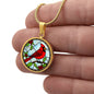 Cardinal Engraved Necklace in Gold or Silver-[Heartfelt Family Gift]