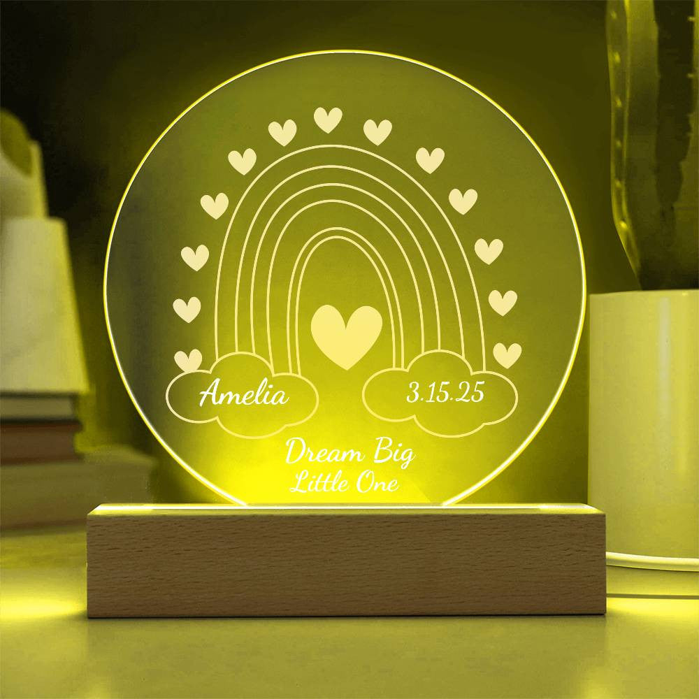 Rainbow Baby  Name Night light-[Heartfelt Family Gift]