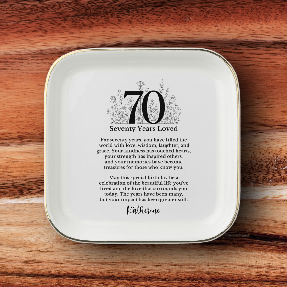 70th Birthday Jewelry Dish