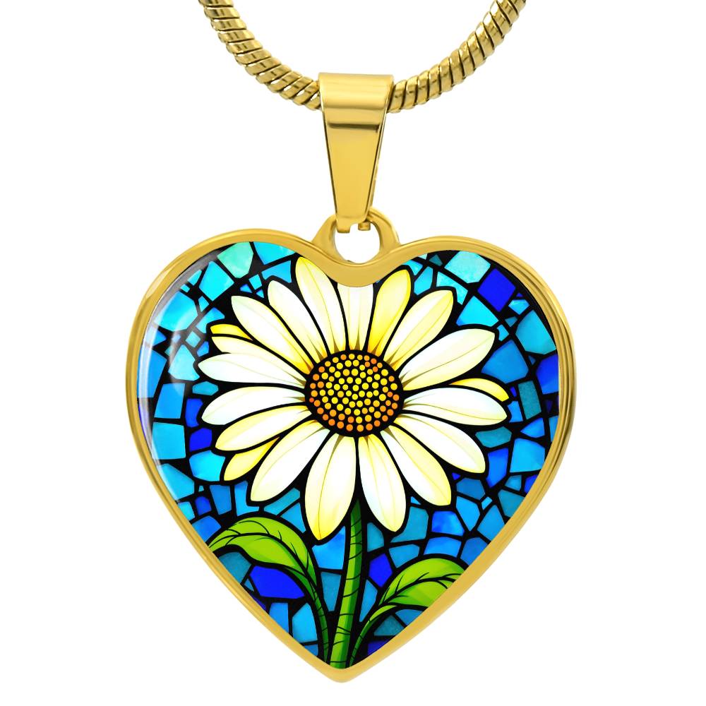Sunflower Floral Necklace with Engraving