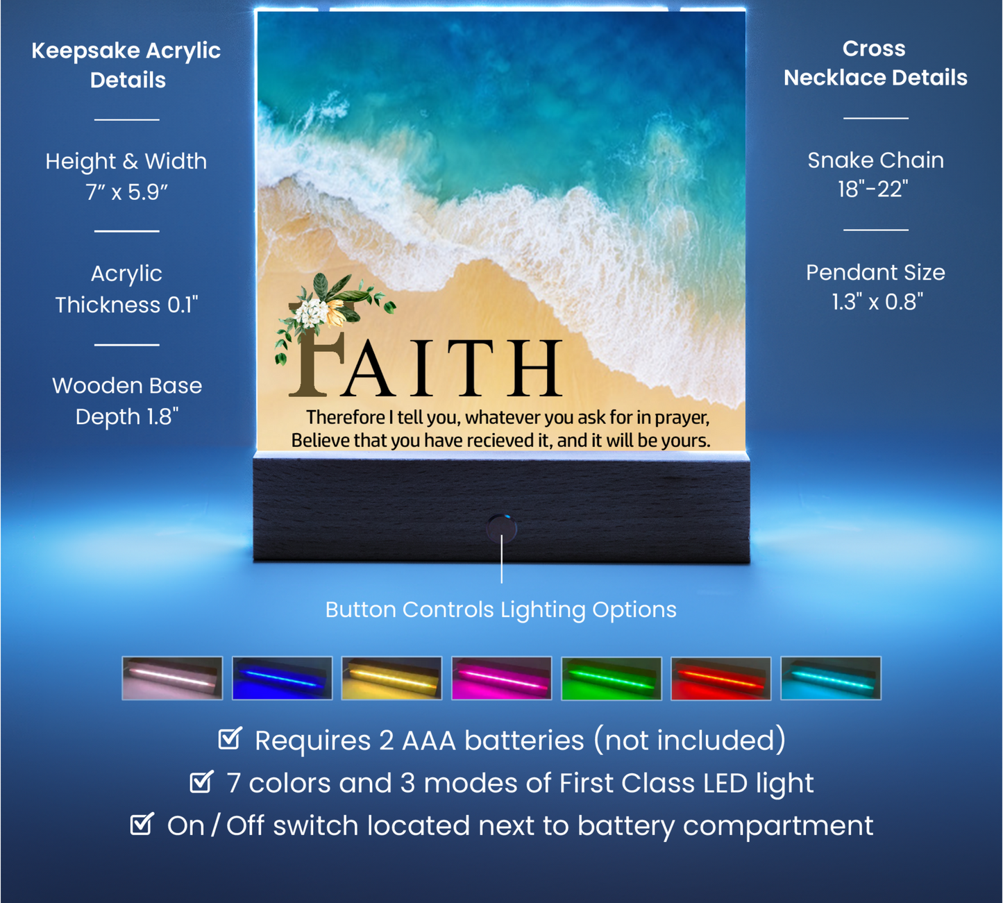 Faith Religious Plaque & Cross Gift Set-[Heartfelt Family Gift]
