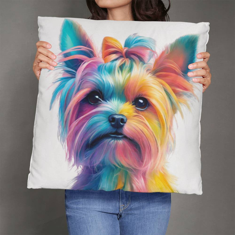 Watercolor Yorkie Throw Pillow in 5 sizes