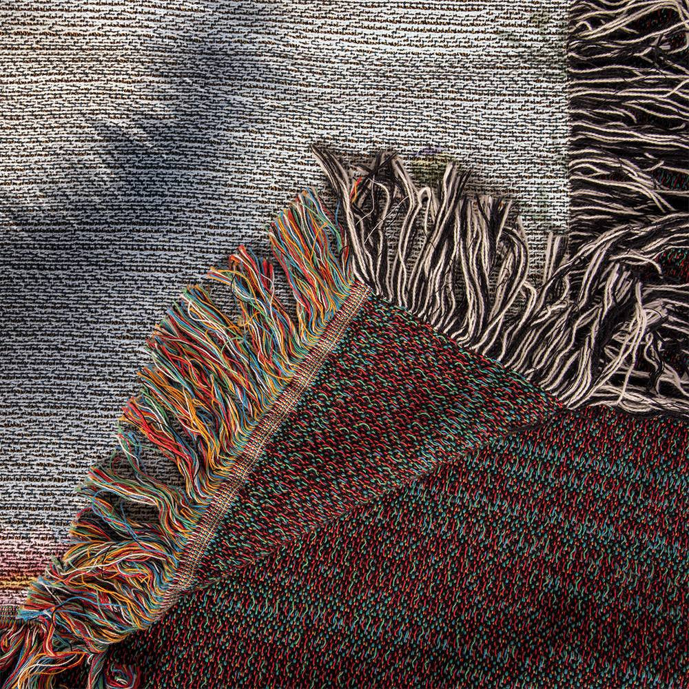 Husky Dog Wildflowers Woven Blanket-[Heartfelt Family Gift]