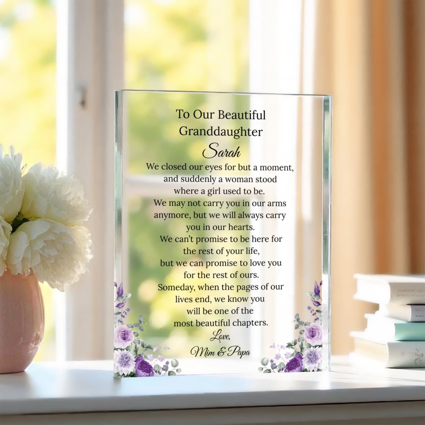 Granddaughter Floral Plaque