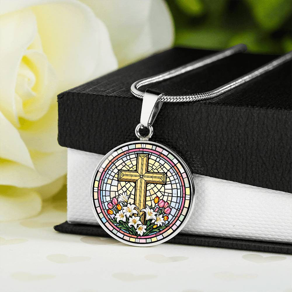 Engraved Cross Pendant Necklace