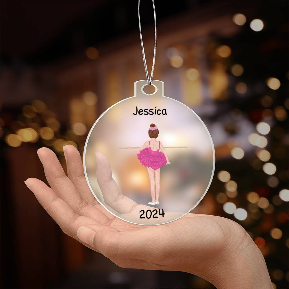 Personalized Ballerina Acrylic Christmas Ornament-[Heartfelt Family Gift]