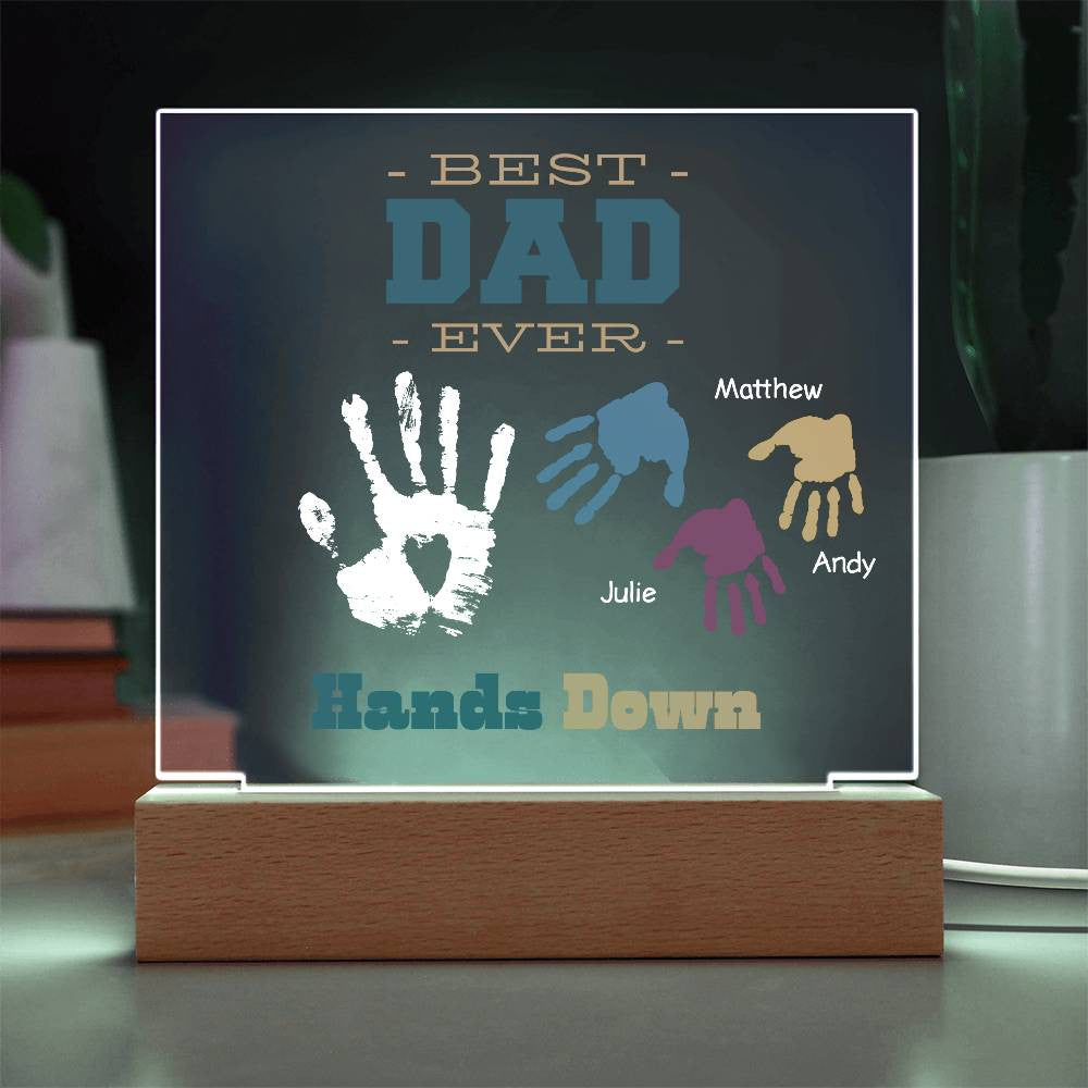 Best Dad Ever Hands Down with Childrens Names-[Heartfelt Family Gift]