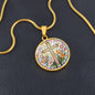 Floral Cross Engraved Necklace-[Heartfelt Family Gift]