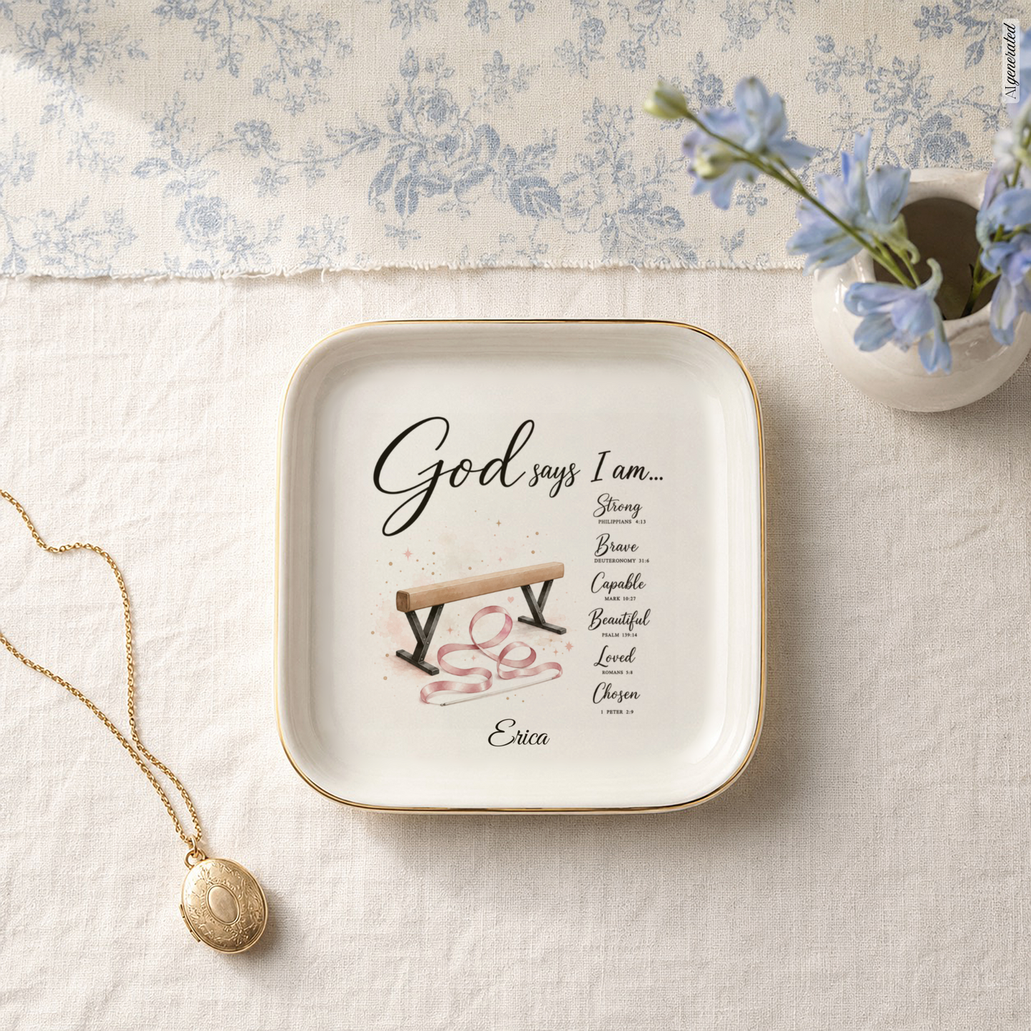 Gymnastics Christian Jewelry Dish