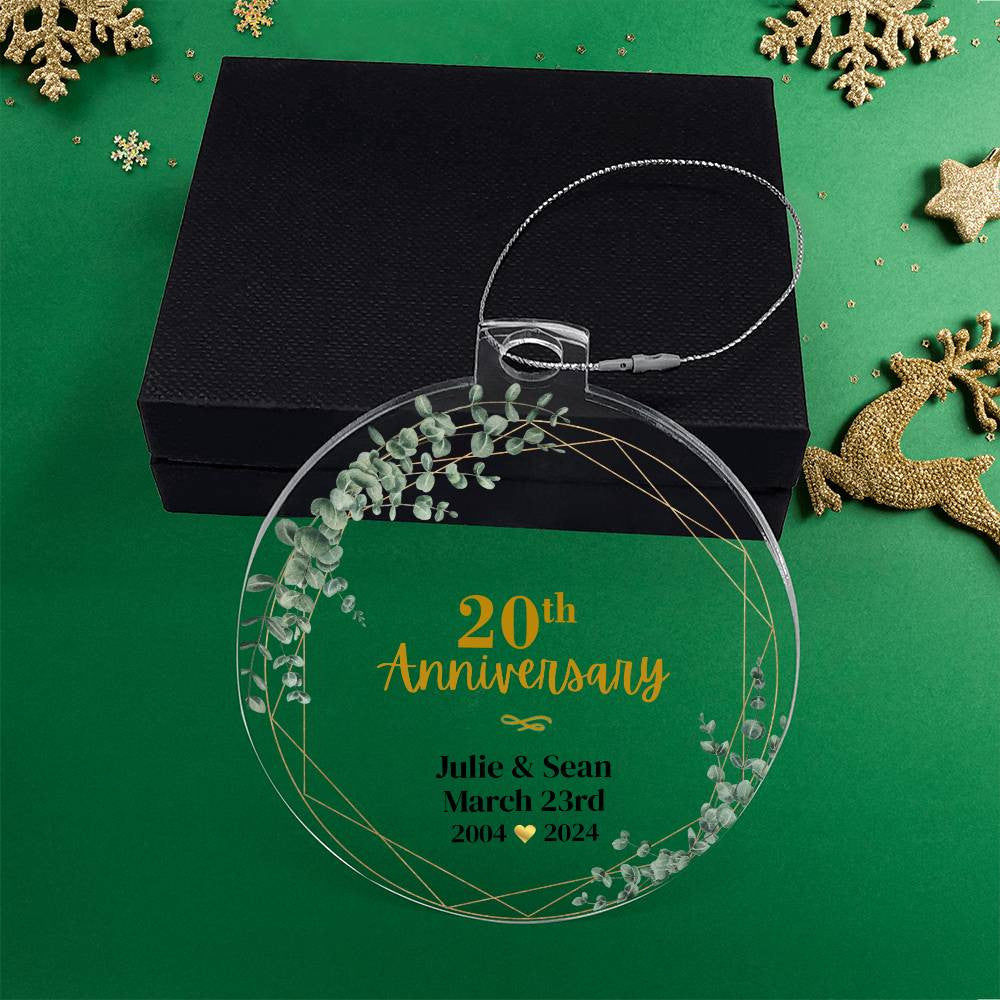 20th Wedding Anniversary Ornament