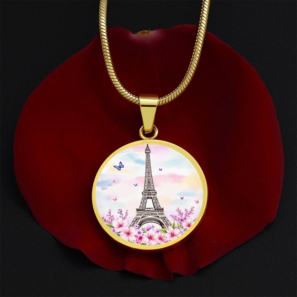 Eiffel Tower Paris Necklace with Engraving