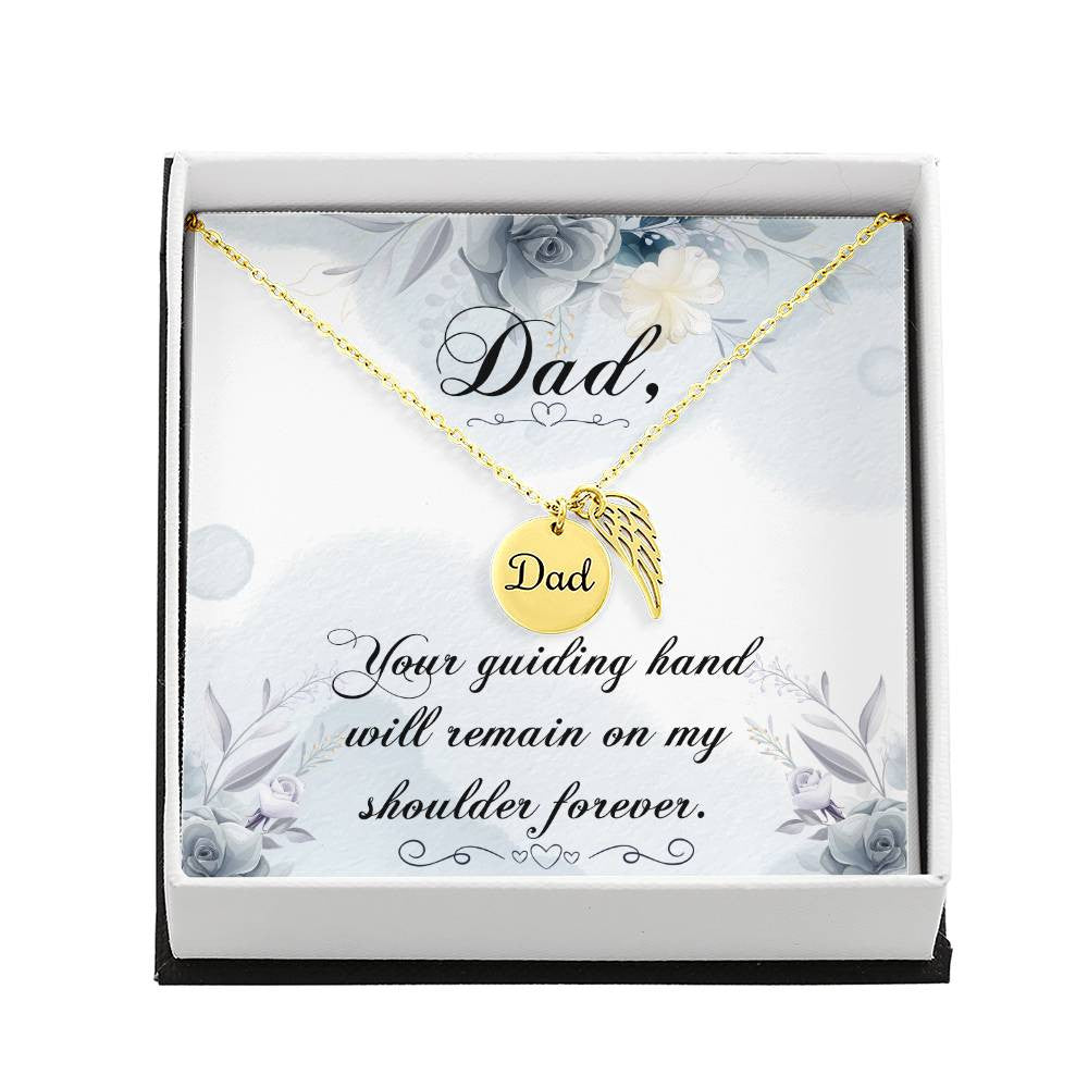 Dad Memorial Necklace Angel Wing Charm-[Heartfelt Family Gift]