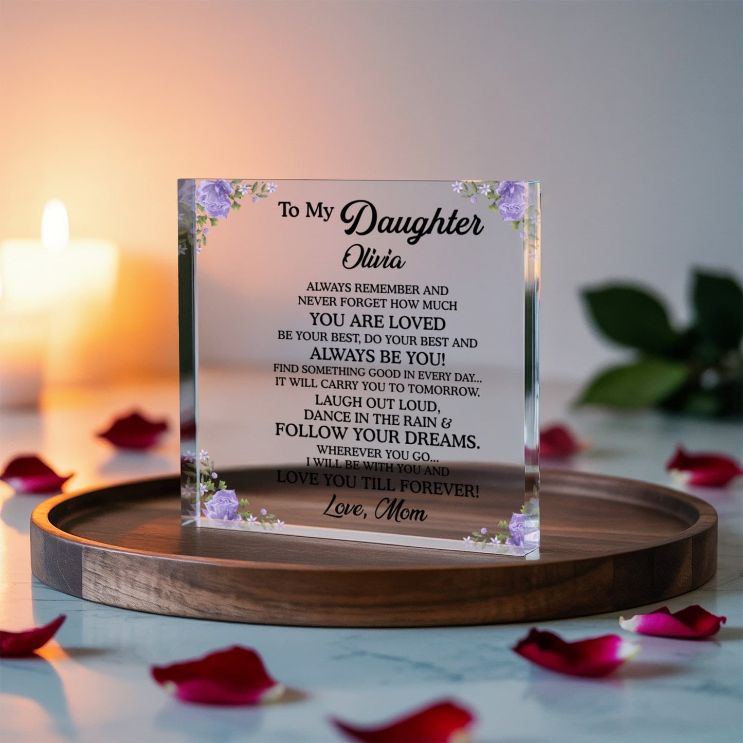 Personalized To My Daughter Acrylic Block