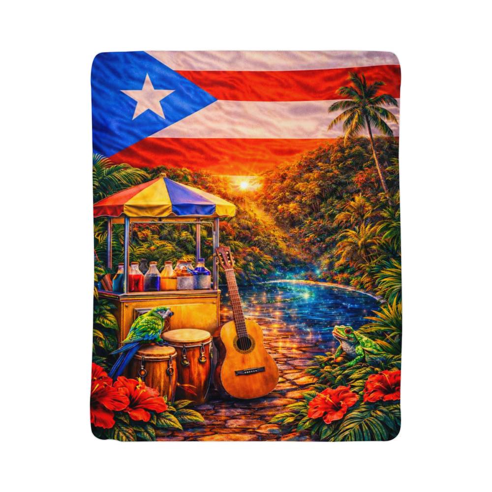 Puerto Rico Flag Blanket, Island Vibe Throw, Tropical Decor Gift, Vibrant Puerto Rican Keepsake, Gorgeous Vacation Memory