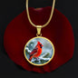 Cardinal Engraved Necklace in Gold or Silver-[Heartfelt Family Gift]