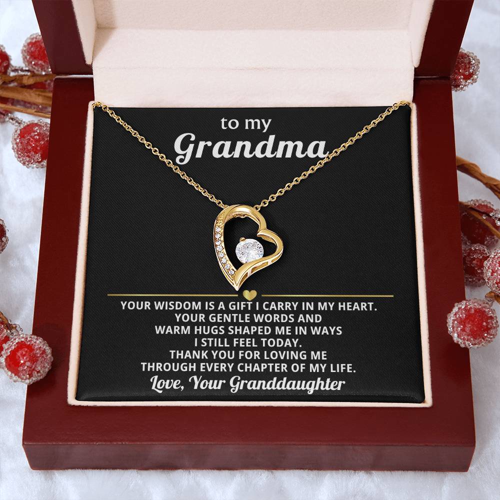To My Grandma Necklace Gift from Granddaughter or Grandson