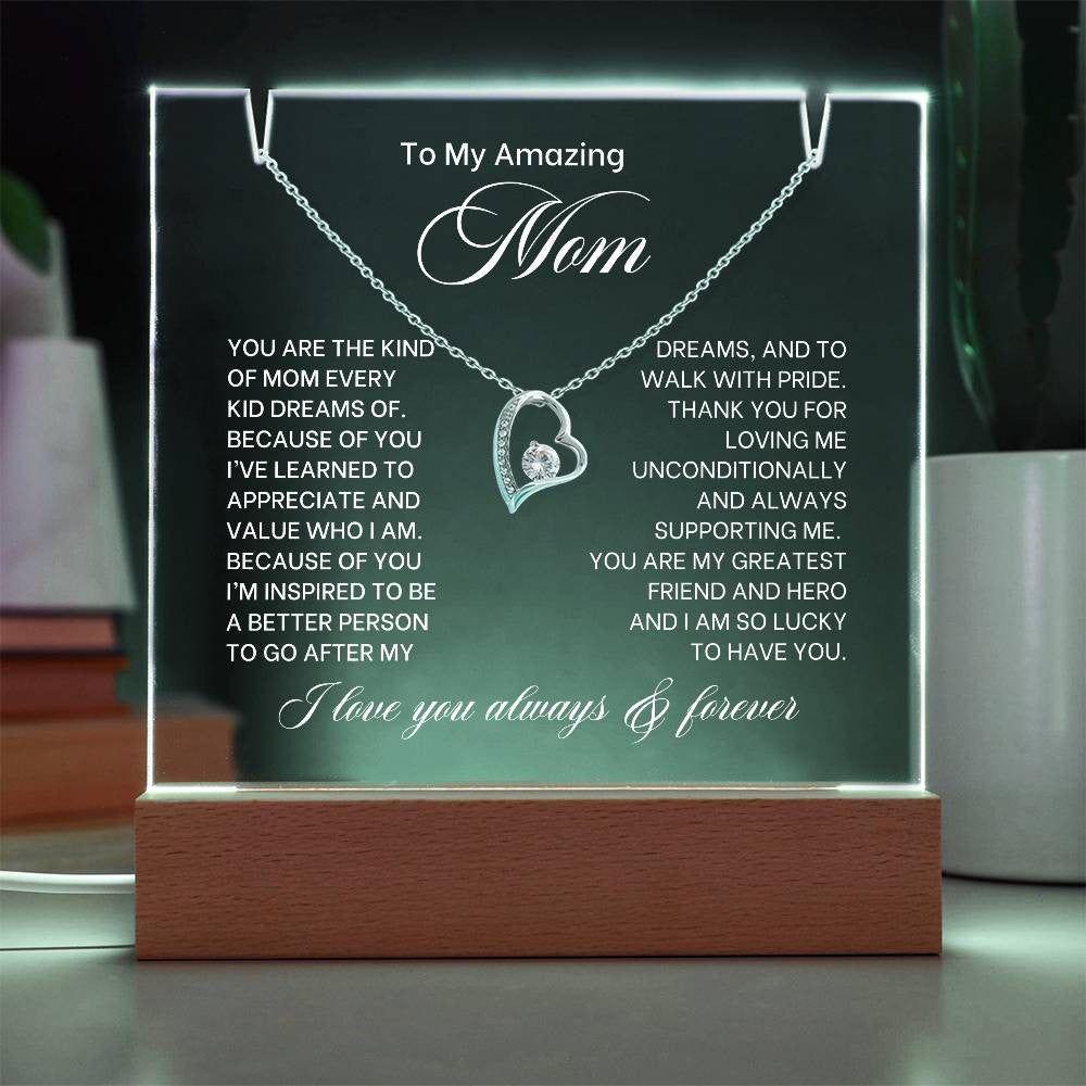 Mom Lighted Jewelry Holder with Necklace Gift Set-[Heartfelt Family Gift]