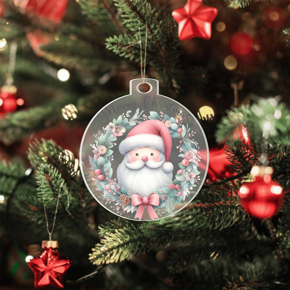 Santa Merry Christmas Acrylic Christmas Ornament-[Heartfelt Family Gift]