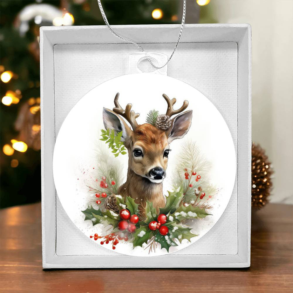Buck Deer Acrylic Christmas Ornament-[Heartfelt Family Gift]