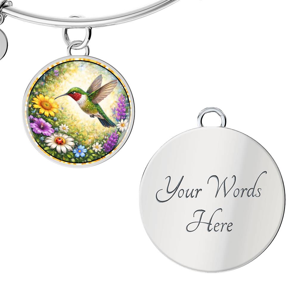 Hummingbird Personalized Engraved Necklace Bracelet or Keychain