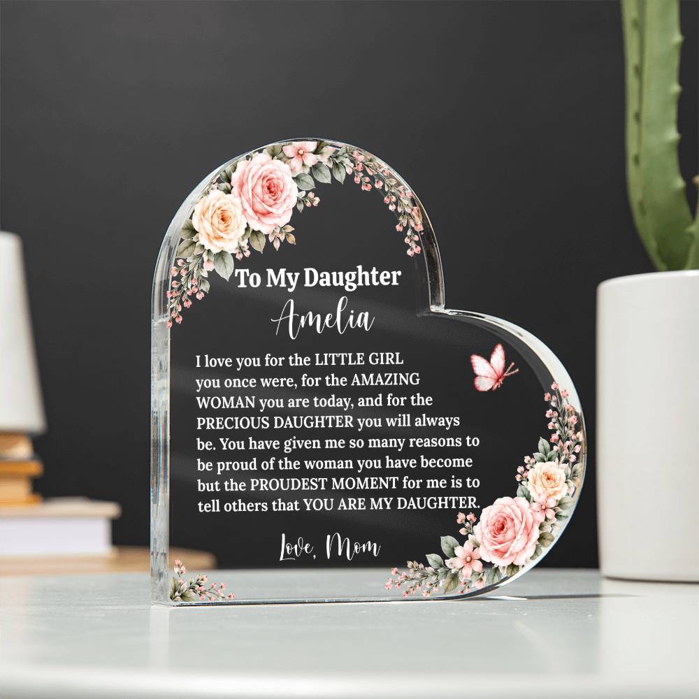 Daughter Acrylic Heart Plaque