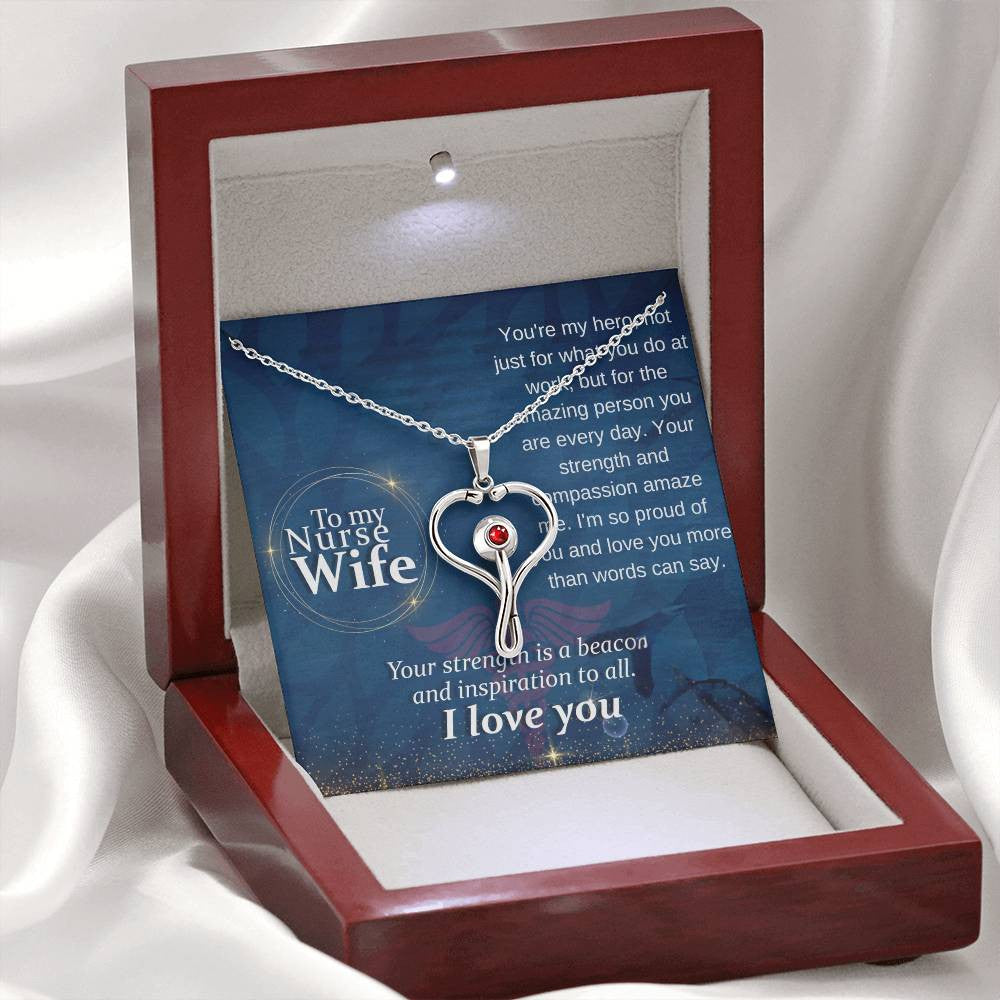 Nurse Wife Stethoscope Necklace - Thoughtful Gift for Her-[Heartfelt Family Gift]