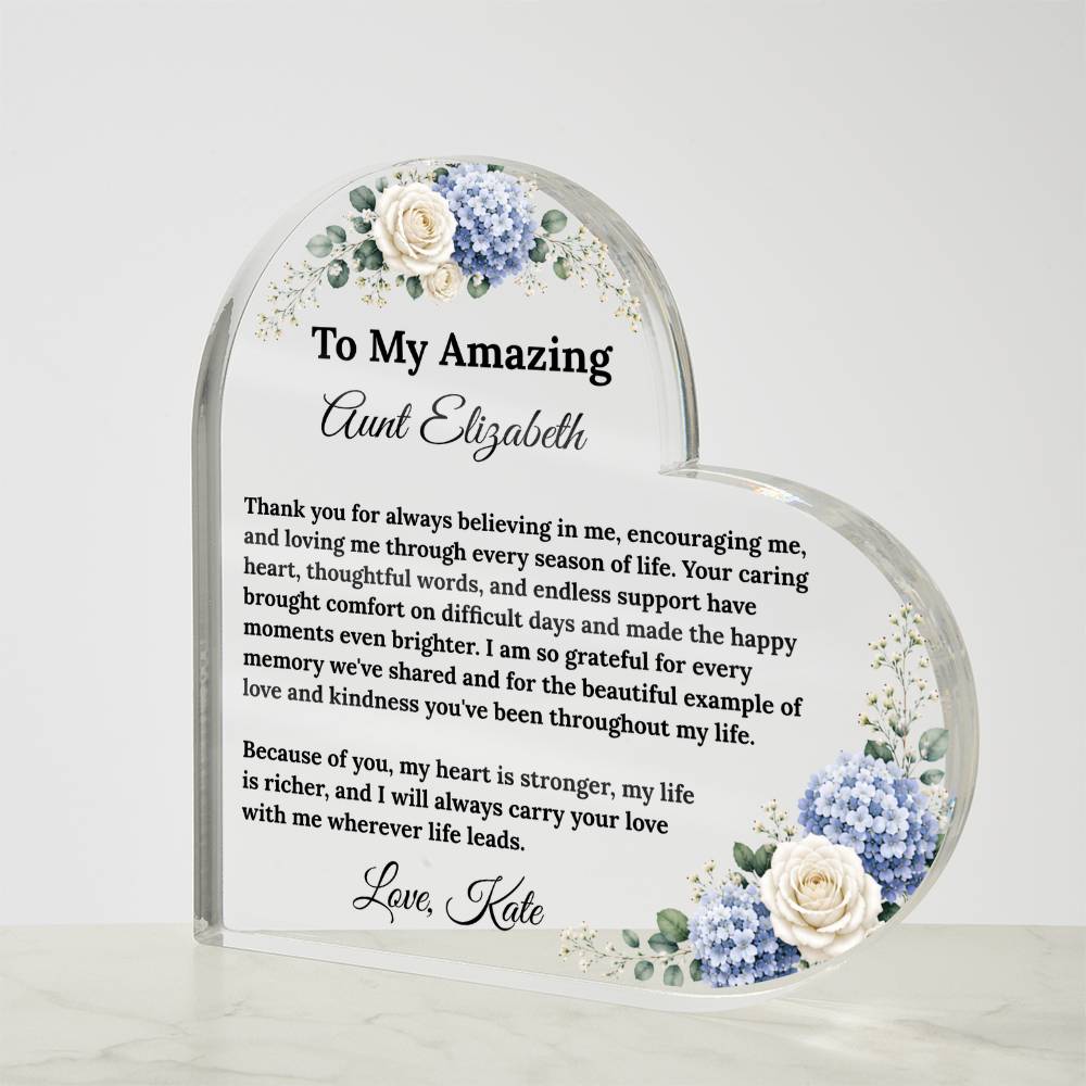 Aunt Heart Plaque Gift