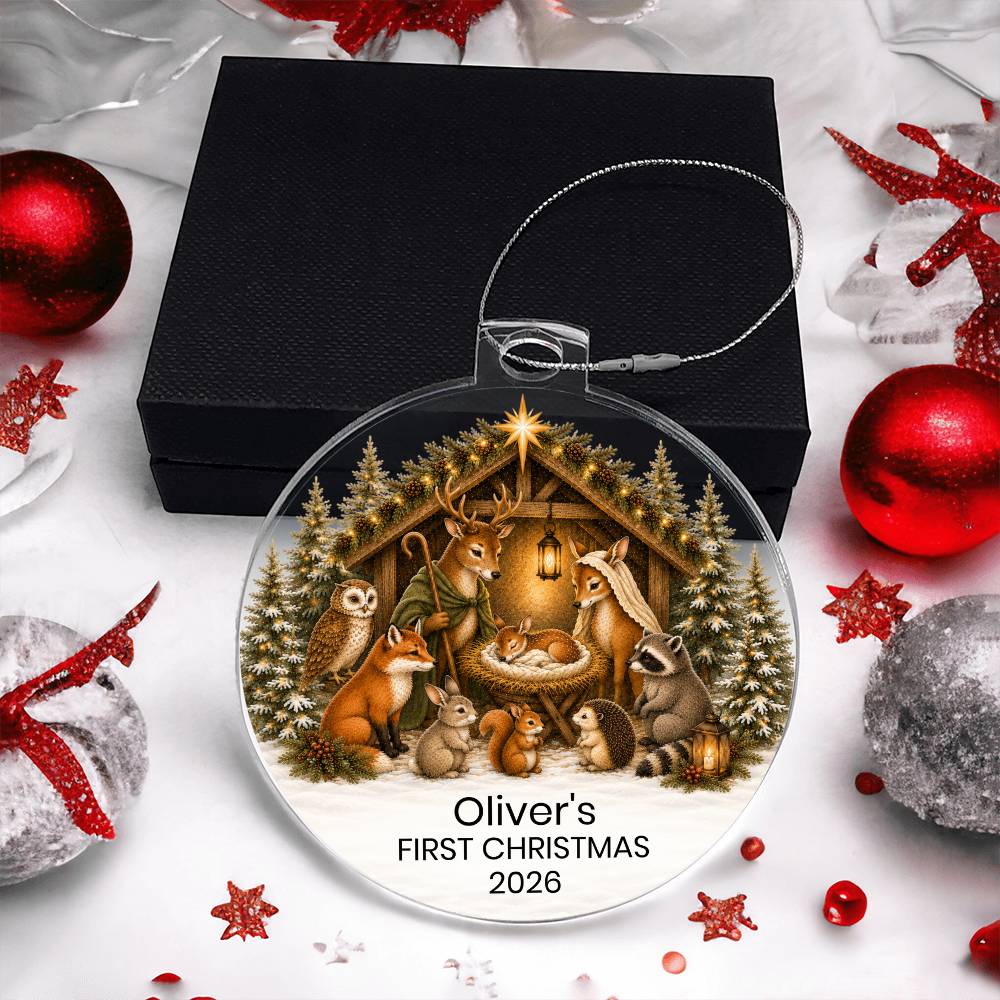 Babys 1st Christmas Animal Nativity Ornament