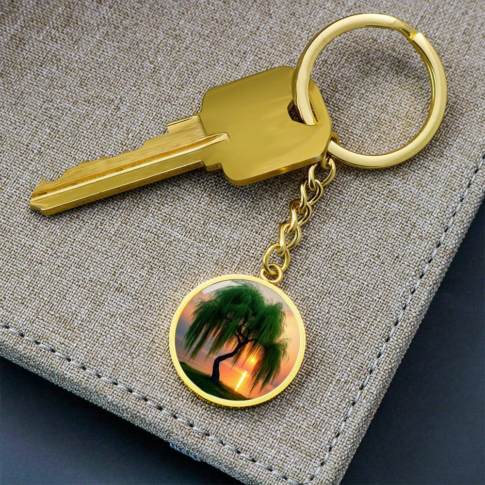 Weeping Willow Engraved Keychain-[Heartfelt Family Gift]