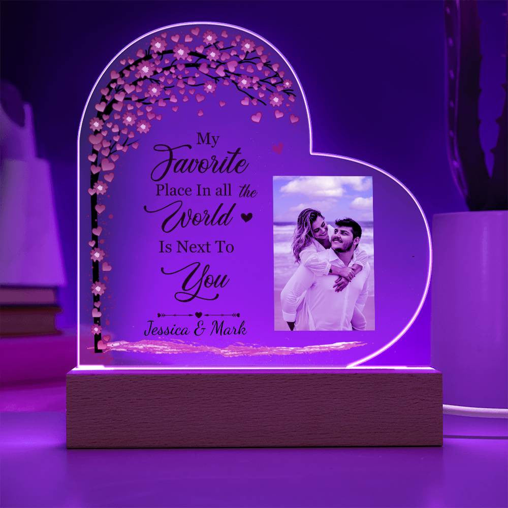 Couple Personalized Plaque Photo Gift for Anniversary Valentines or Birthday.-[Heartfelt Family Gift]