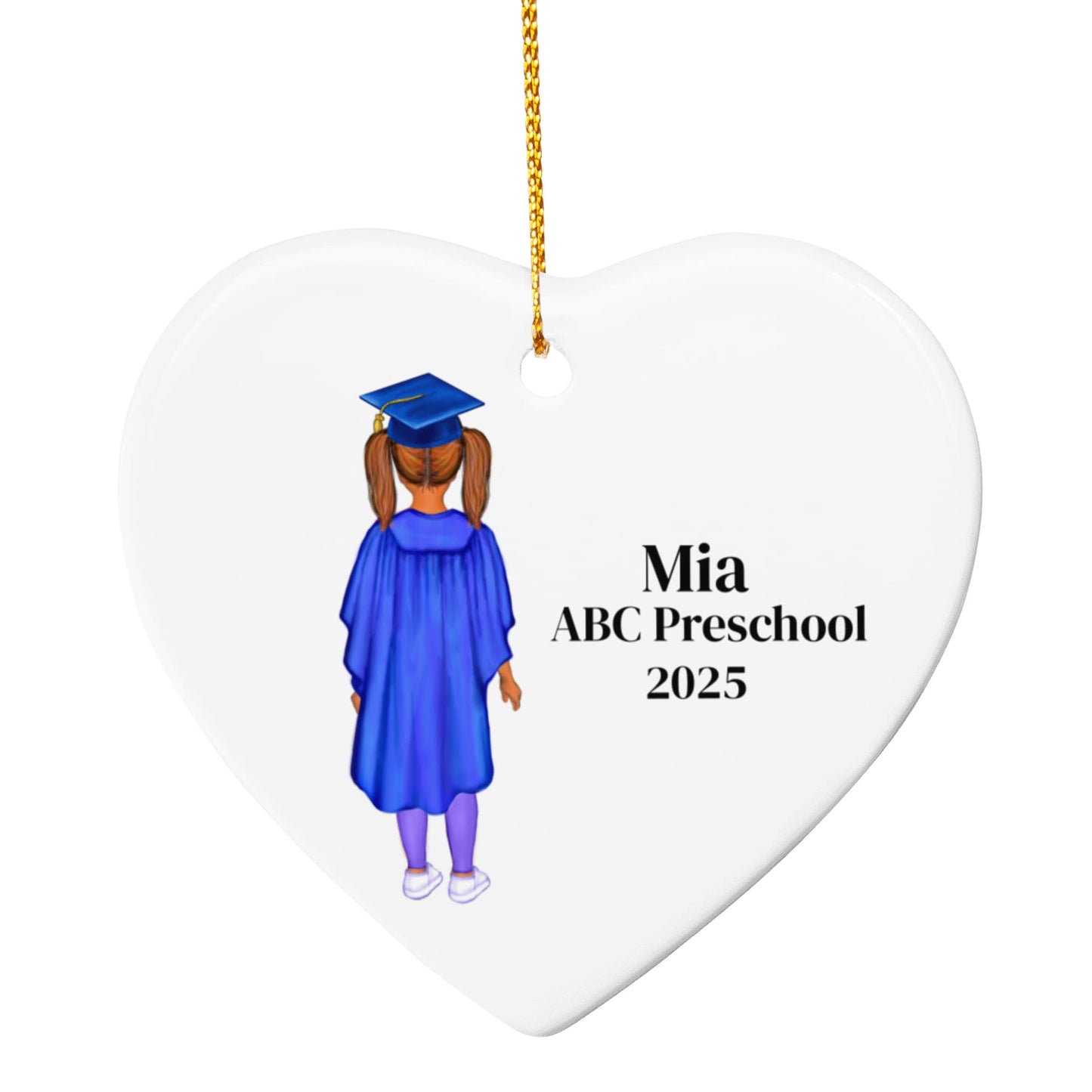 Preschool Graduation Ceramic Heart Ornament