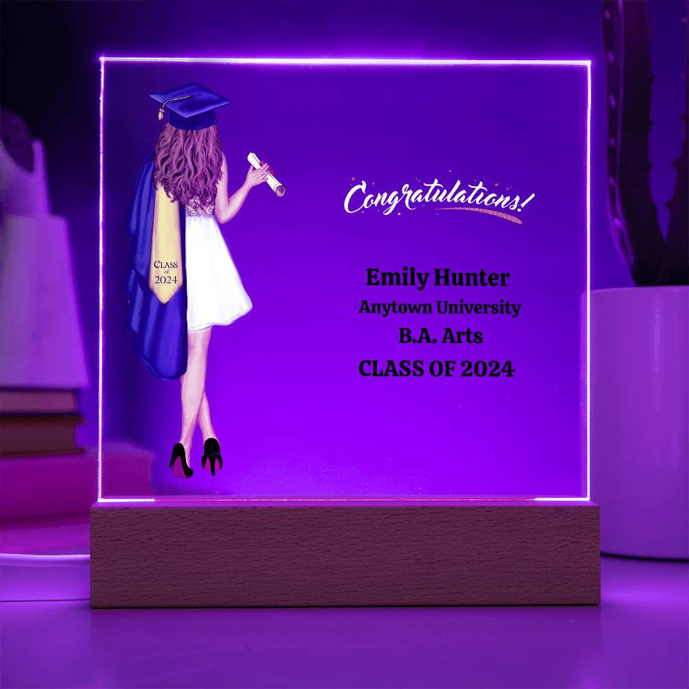 Graduation Acrylic Square Plaque-[Heartfelt Family Gift]