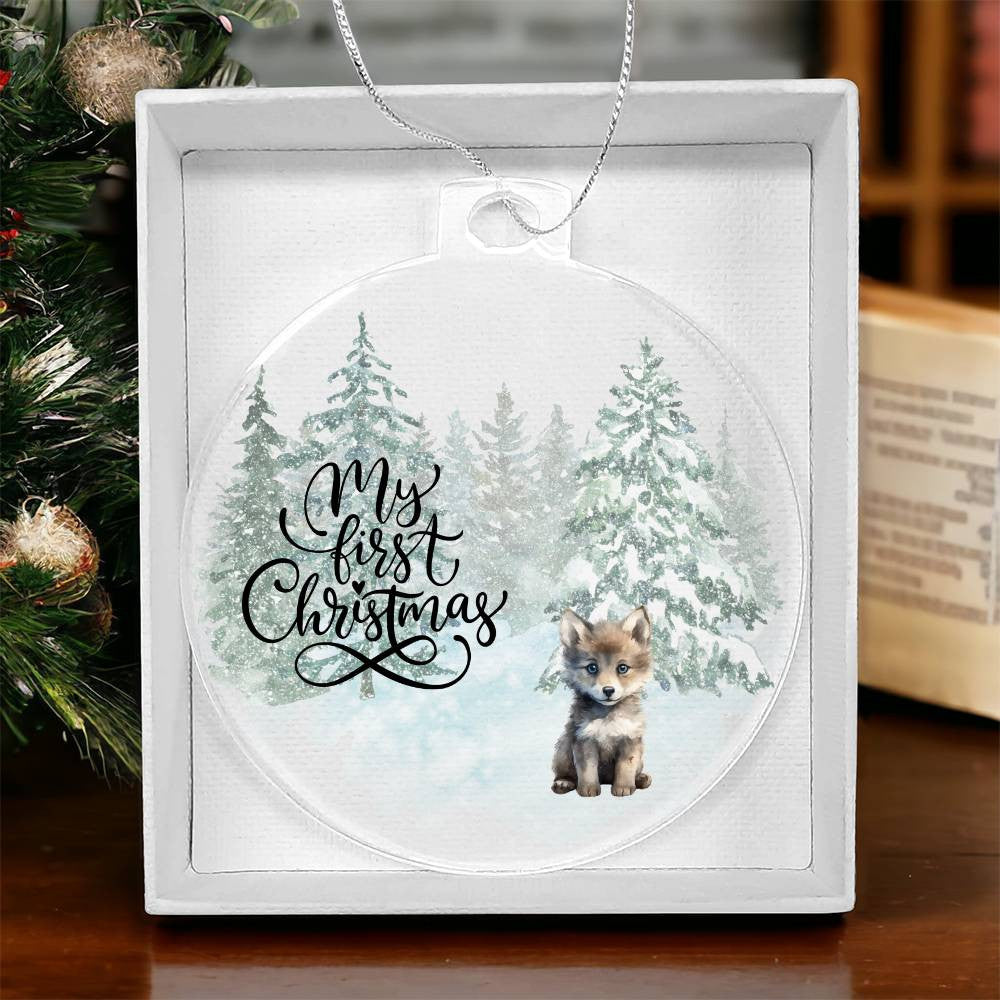 Baby 1st Christmas Fox Acrylic Ornament-[Heartfelt Family Gift]