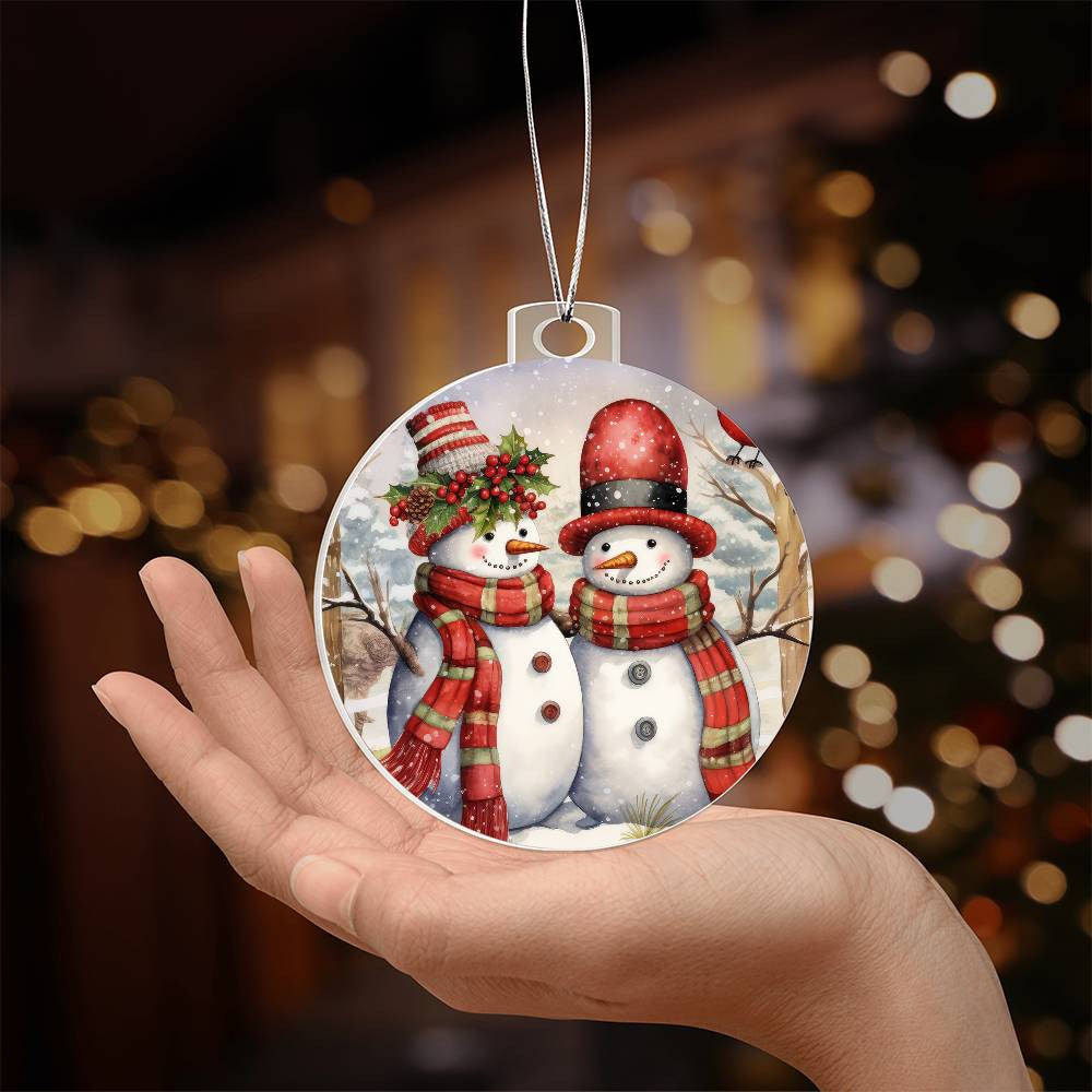 Snowman Acrylic Christmas Ornament-[Heartfelt Family Gift]