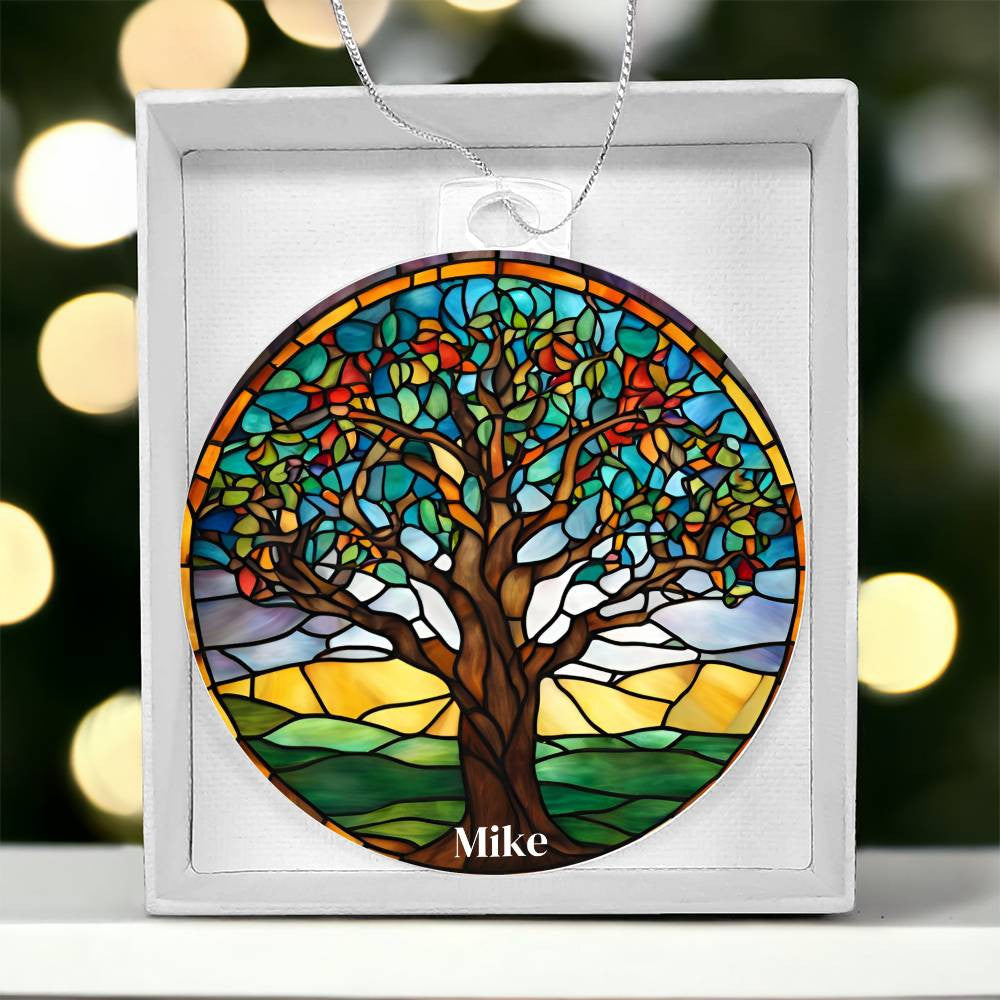 Tree of Life Stained Glass Ornament-[Heartfelt Family Gift]