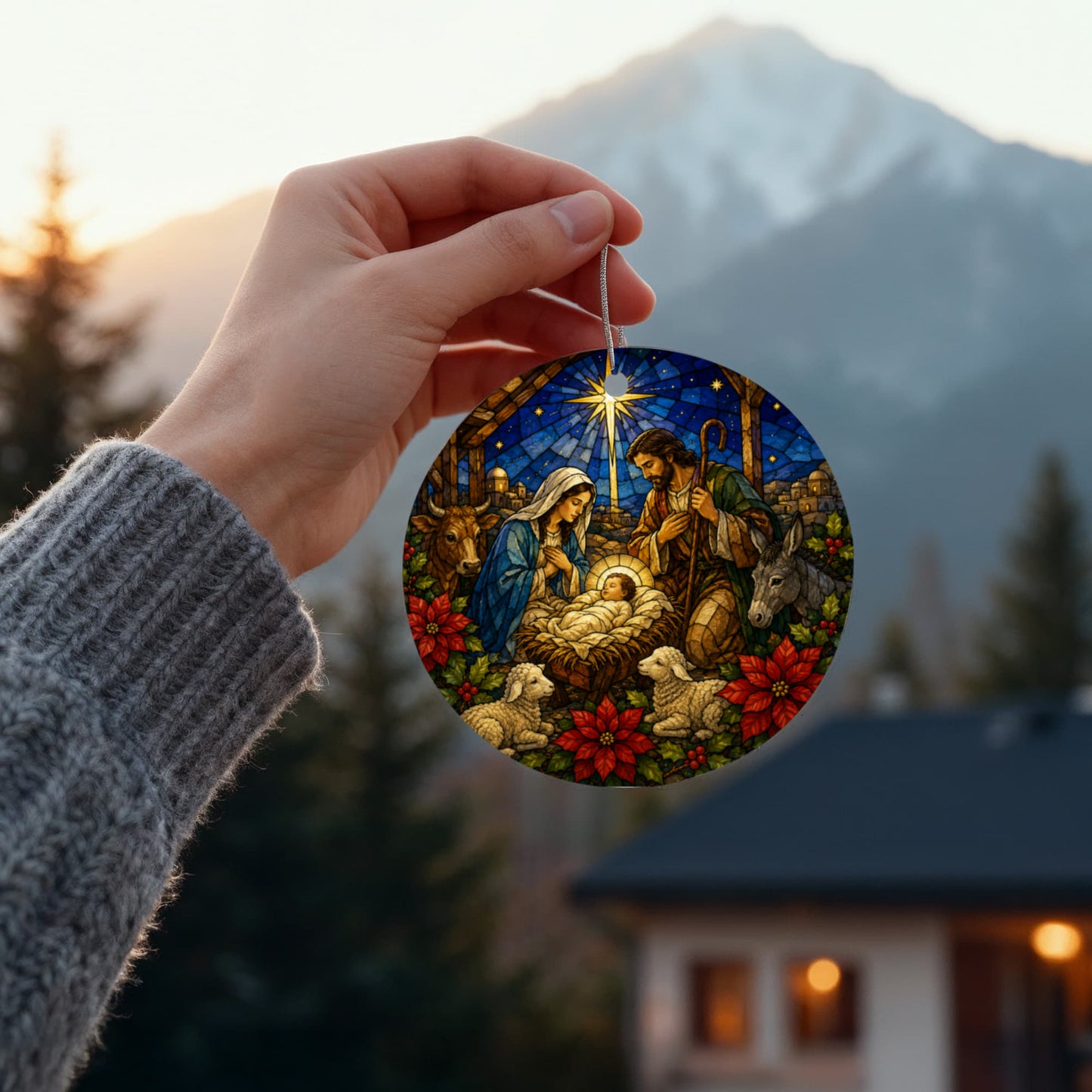 Baby Jesus Nativity Ornament, Christmas Tree Decor, Acrylic Holiday Ornament, Religious Gift, Nativity Scene Ornament