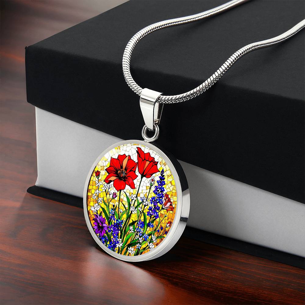 Poppy Floral Pendant Necklace