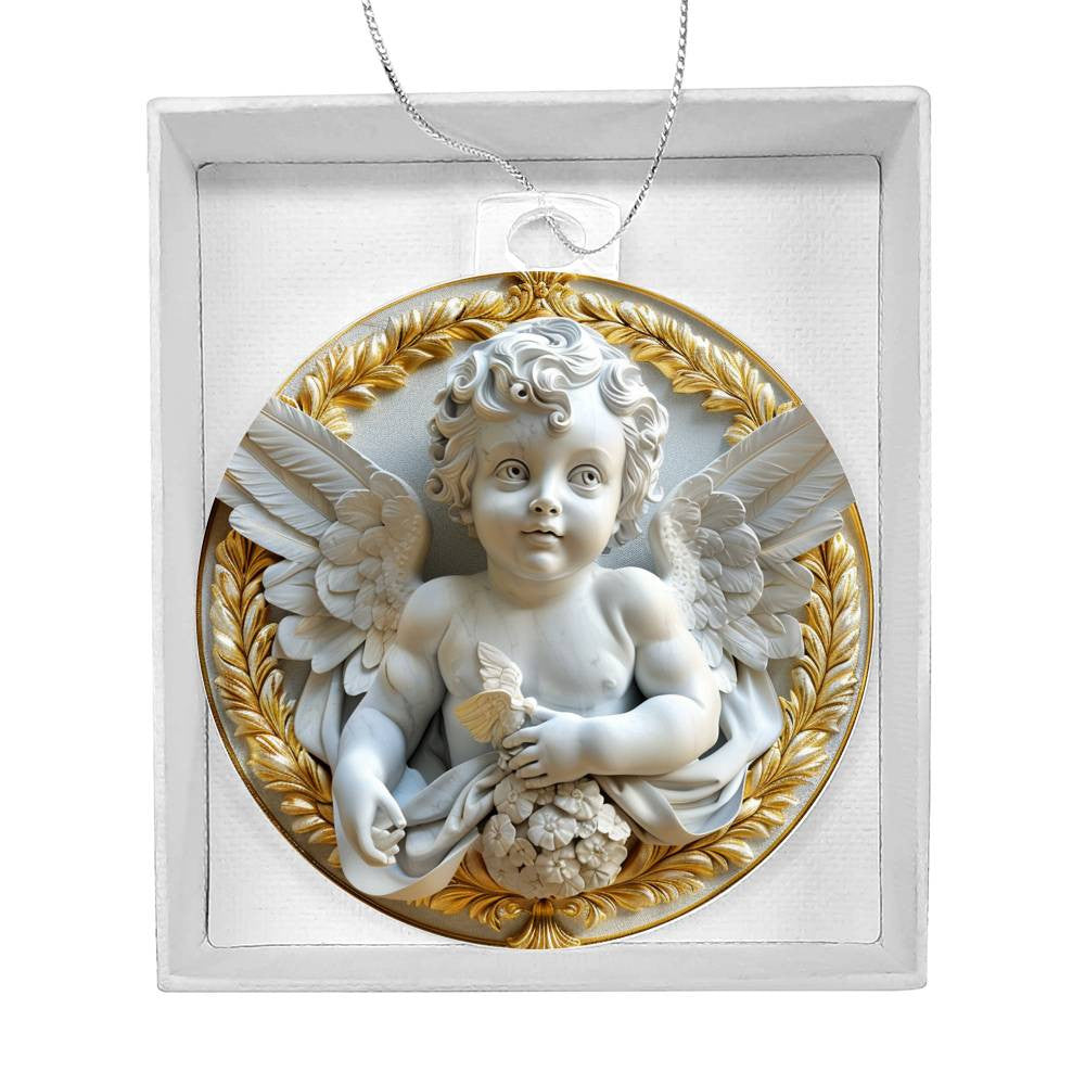 Cherub  Acrylic Christmas Ornament-[Heartfelt Family Gift]