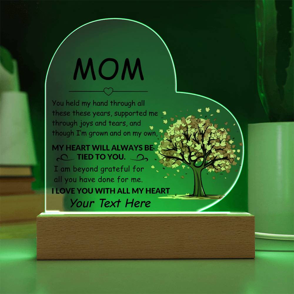 Mom Acrylic Heart Plaque Gift-[Heartfelt Family Gift]