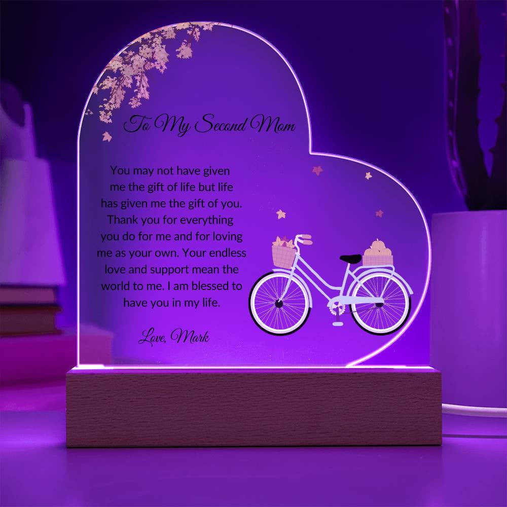 Second Mom Acrylic Heart Plaque-[Heartfelt Family Gift]