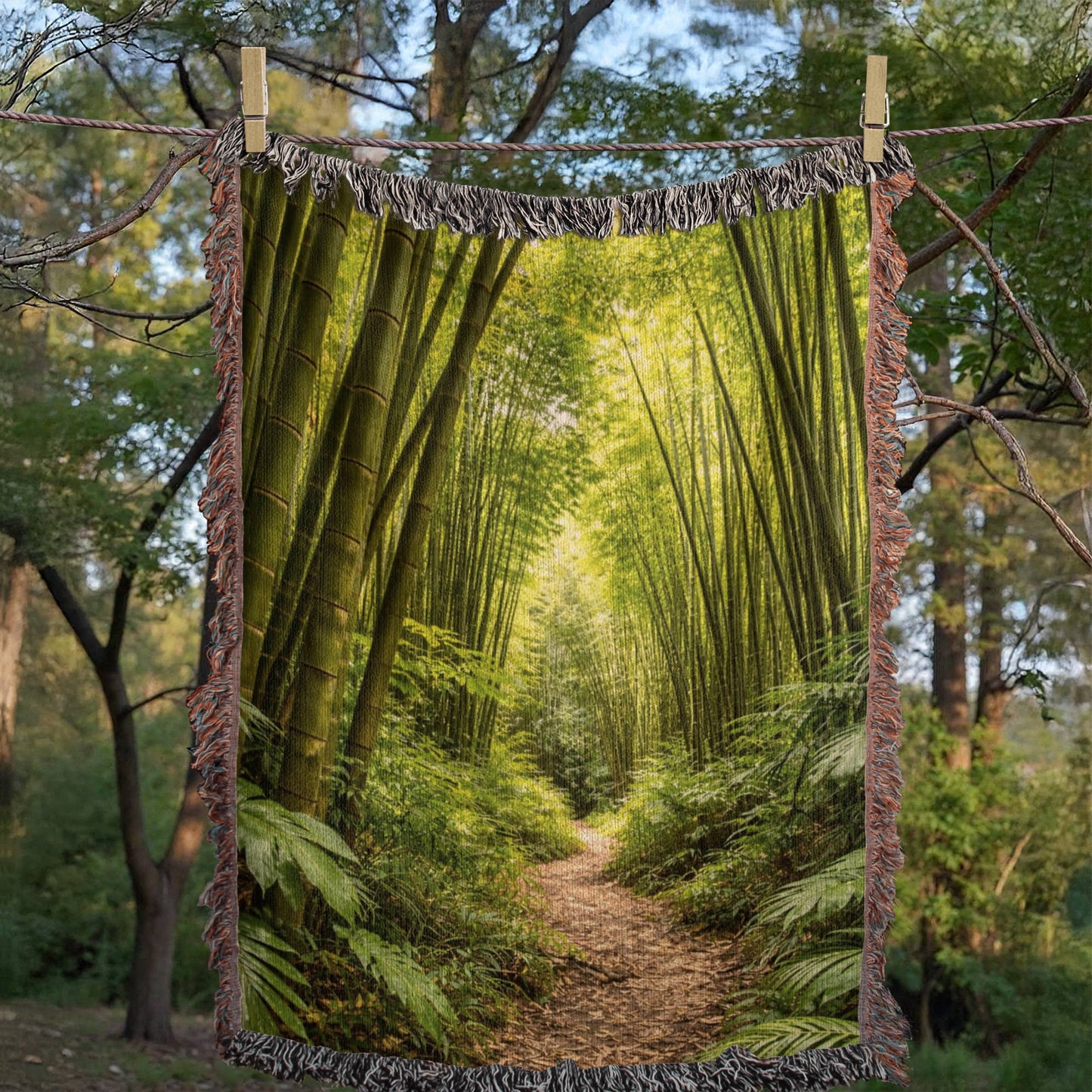 Puerto Rico Culture Inspired Sugar Cane Field Woven Blanket