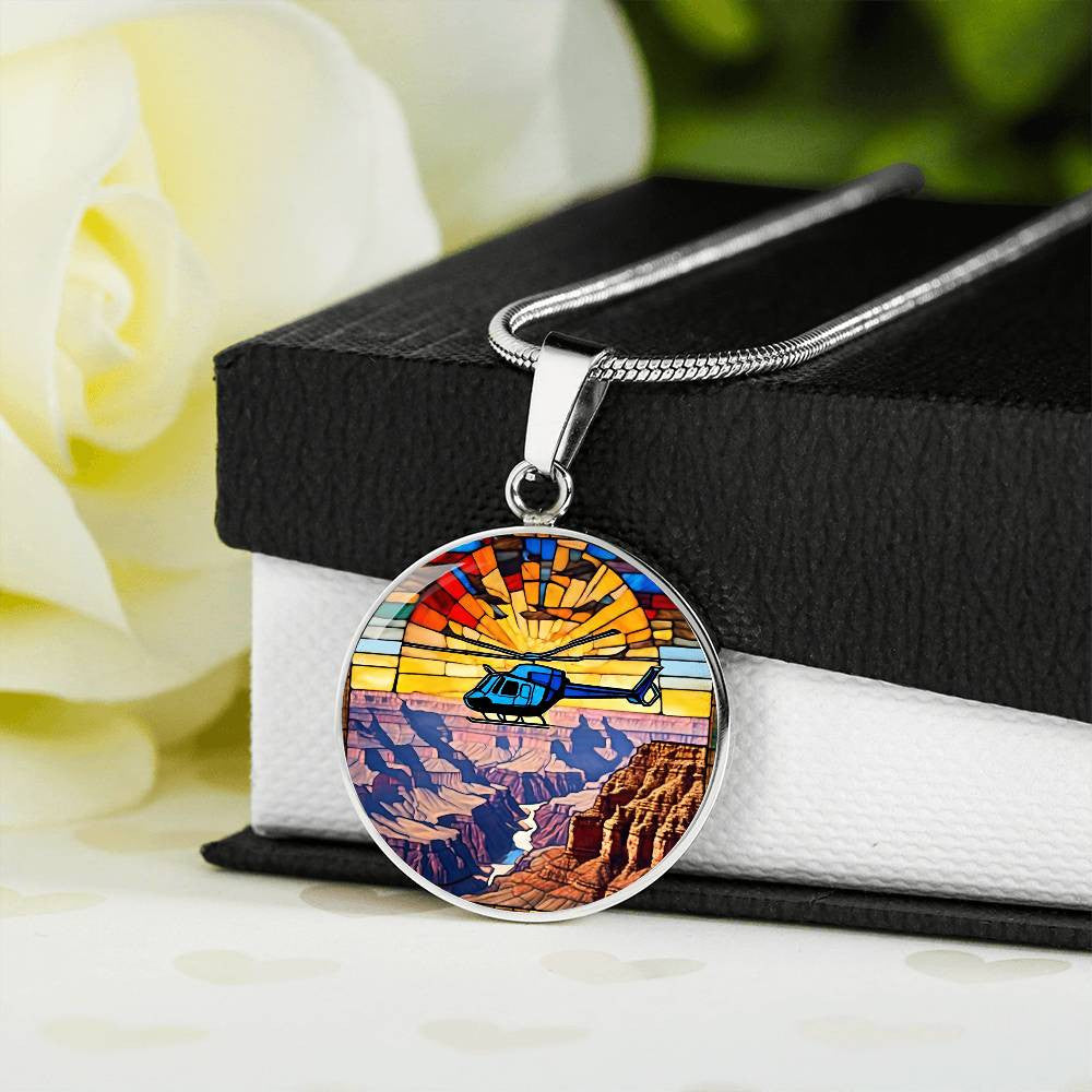 Grand Canyon Round Pendant Necklace in Gold or silver-[Heartfelt Family Gift]