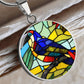 tucan 2 Polar Bear Round Pendant Necklace in Gold or silver-[Heartfelt Family Gift]