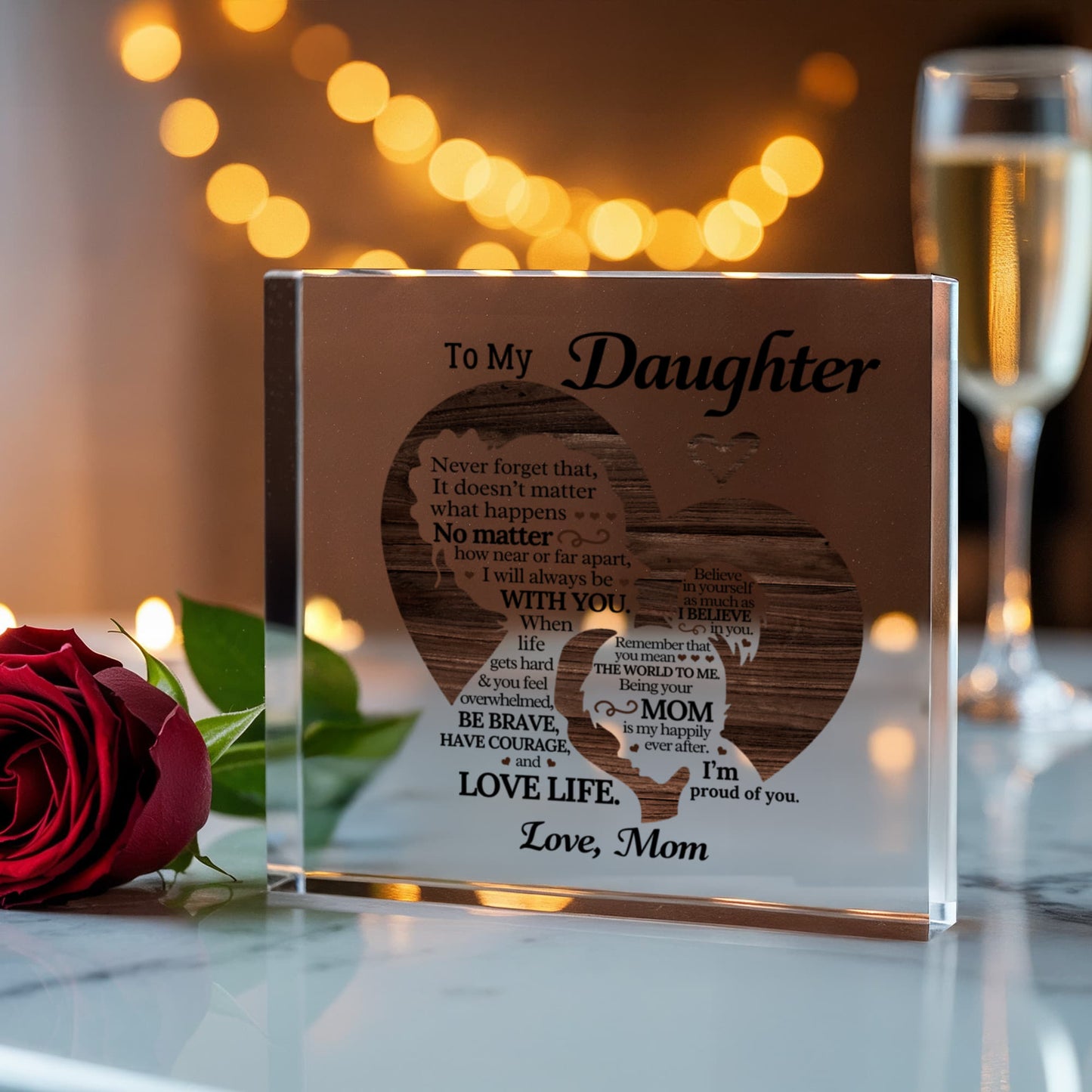 Daughter Printed Acrylic Block Plaque