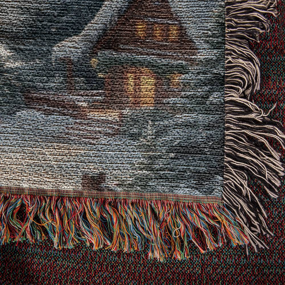 Snowy Village Christmas Woven Blanket-[Heartfelt Family Gift]